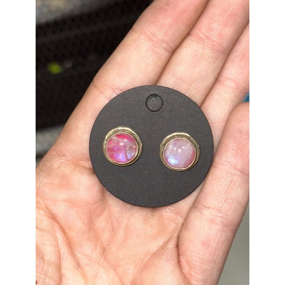 Pink Moonstone .925 Sterling Silver Earrings